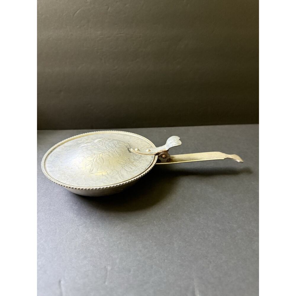 Vintage Butler Hammered Aluminum Flip Lid Crumb Catcher Wild Rose Brilliantone